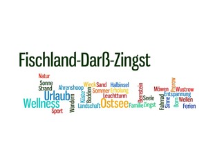 Obraz premium Wortwolke Fischland-Darß-Zingst geordnet