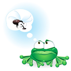 Obraz premium Frog with flie