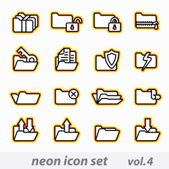 neon icon set(vector, CMYK)