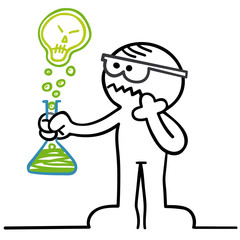 figur mit giftiger chemikalie