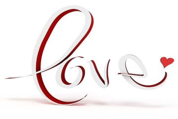 3d valentine's day love with red heart