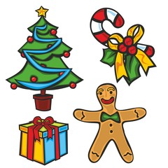 vector illustration of Christmas items