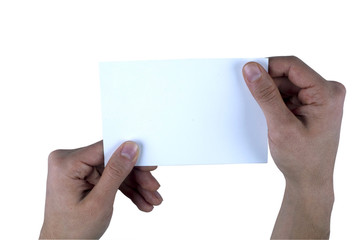 Human Hand Holding Empty Paper