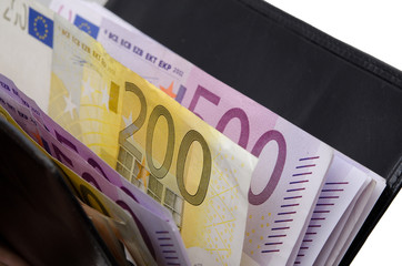 Brieftasche mit Euro-Banknoten