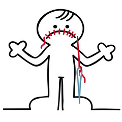 figur zum schweigen gebracht