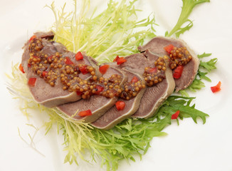 Beef Tongue with the mustard sauce