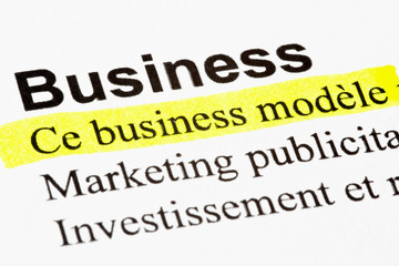 Business, texte surligné