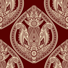 vector seamless eastern style paisley background