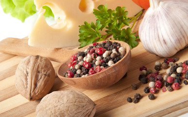 mixture of peppers, parsley and cheese