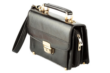 Mans black leather bag