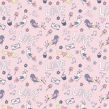 Valentine's day cute seamless pattern
