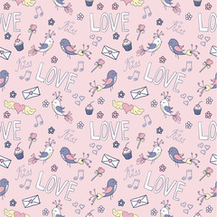 Valentine's day cute seamless pattern