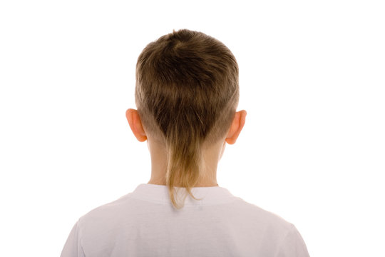 Boy eight years. Children's hairdo - series of 5 photos