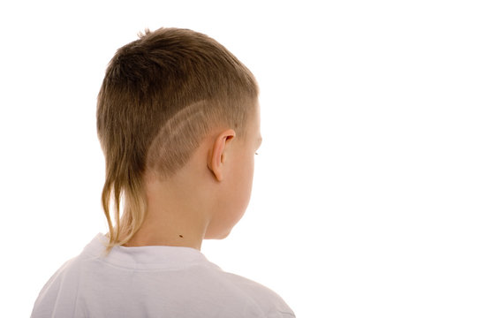 Boy eight years. Children's hairdo - series of 5 photos