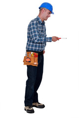 Man using screwdriver