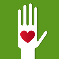 Hand mit Herz