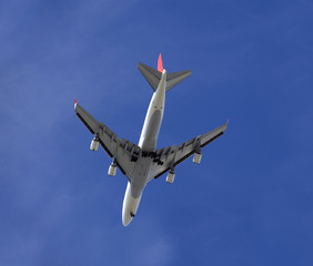 Airplane with blue background