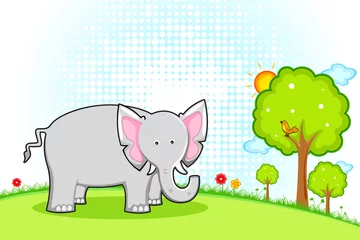 Crédence de cuisine en verre imprimé Zoo Gros Elephant