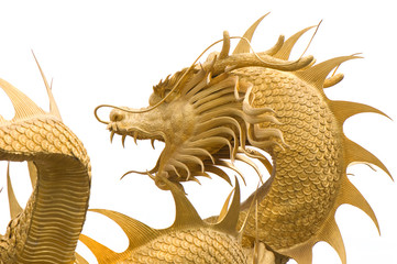 golden chinese dragon statue