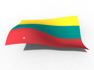 3d illustration of the Lithuania flag that waves with wind