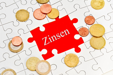 Zinsen Puzzle Geld Euro