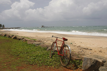 Fototapeta premium Fahrrad am Strand