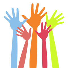 Fototapeta premium Happy party hands vector.