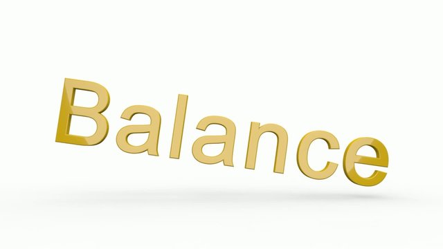 The word "Balance" out of Balance and back in Balance
