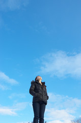Asian woman in winter fashion