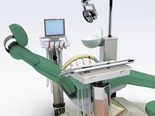 studio sedia poltrona dentista illustrazione 3d
