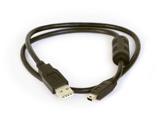 USB cable on white background