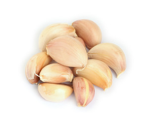 Garlic on white background