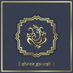 Ganesh, traditional Hindu wedding card design, India