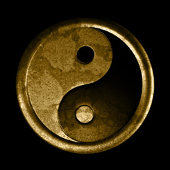 Yin und Yang Symbol - Grunge Effekt