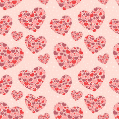 Valentine seamless pattern with hearts