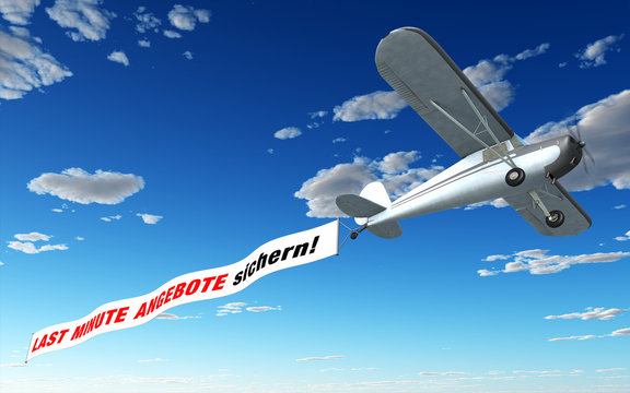 Flugzeug Banner - Last Minute Angebote sichern!