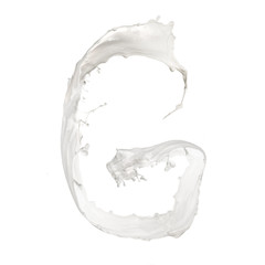 Letter G made of milk splash,isolated on white background