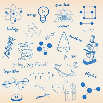 Hand Drawn Science Icons Set