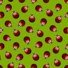 Rolgordijnen Lieveheersbeestje naadloos patroon © pk74