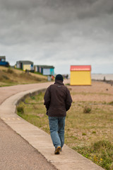 Man walking on a promenade