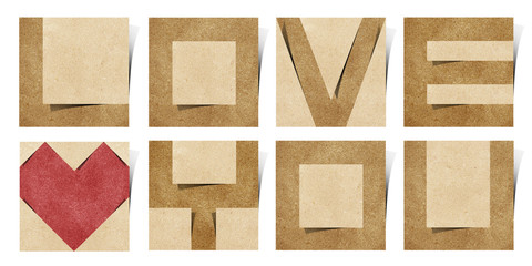 i love you alphabet recycled paper craft