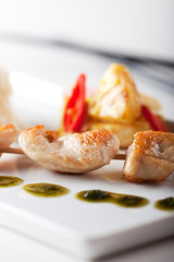 Hühnerfleisch auf einem Spieß