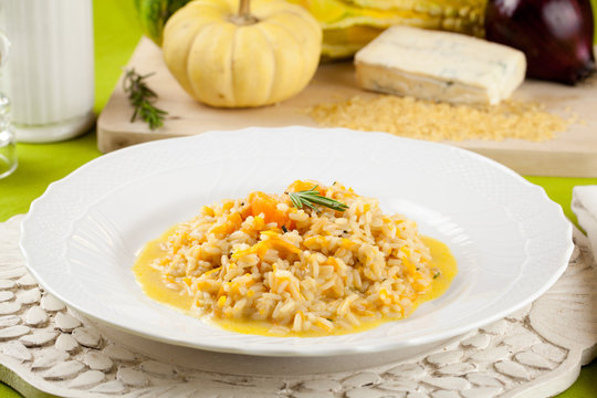 Risotto with pumpkin and cheese