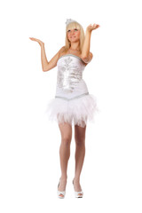 girl wearing a suit a snowflake