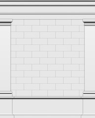 3d render side wall of a typical Greek Roman structure