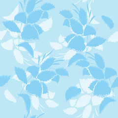 blue floral seamless pattern - vector