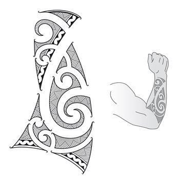 Naklejka Maori style tattoo design fits for a forearm.