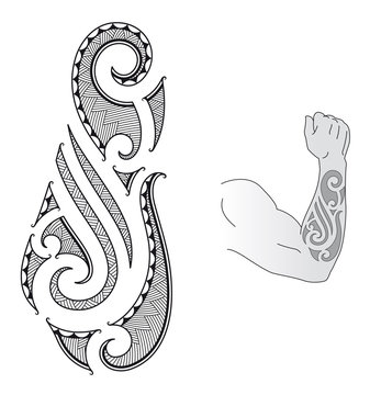 Naklejki Maori tattoo design fits to a forearm