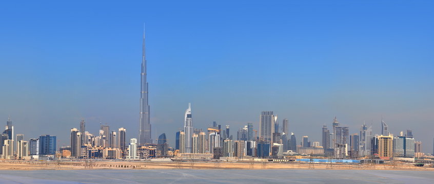 Panorama Dubai city. City centre, skyscrapers