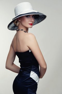 Beautiful woman in hat.
